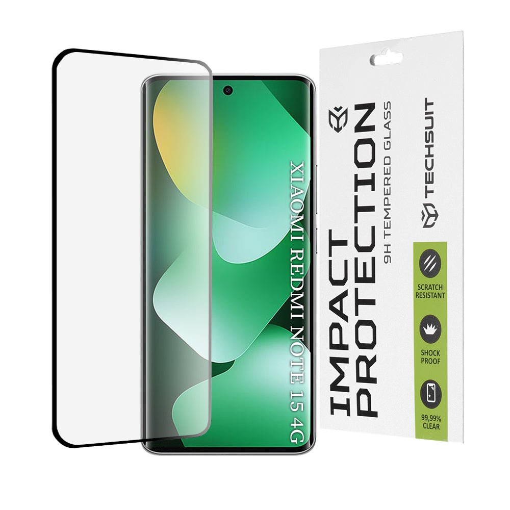 Techsuit Xiaomi Redmi Note 15 4G - Full Screen Full Glue Αντιχαρακτικό Γυαλί Οθόνης - 3D Curved Screen - Black
