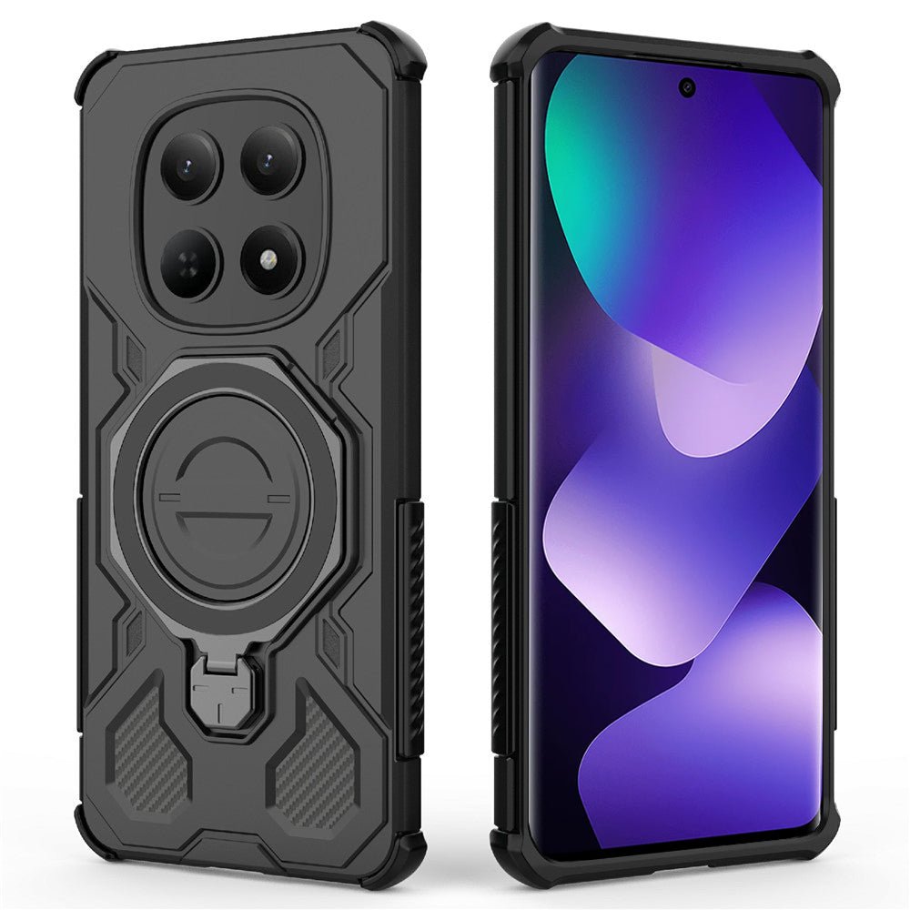 Techsuit Xiaomi Redmi Note 15 5G / Poco M8 5G - Σκληρή Θήκη με Δαχτυλίδι Συγκράτησης - Carbon Shield Pro - White / Διάφανη