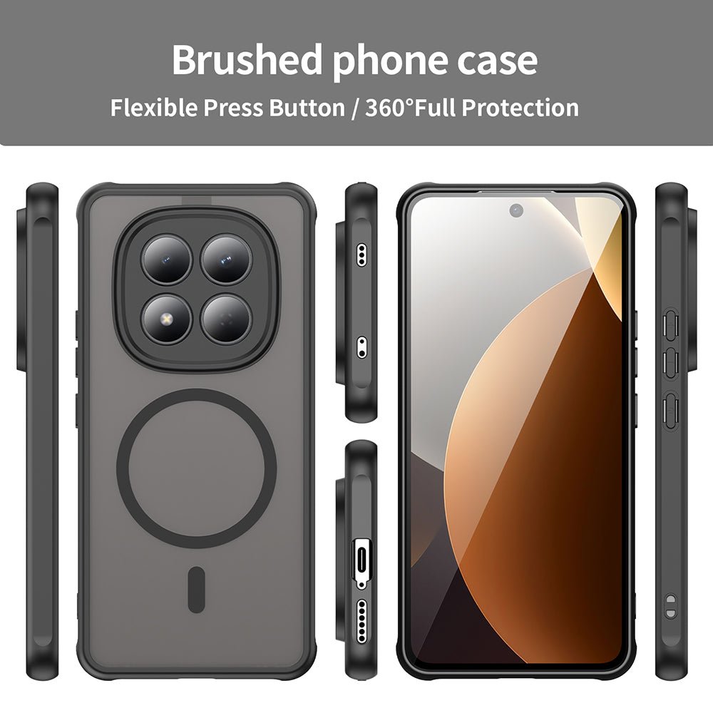 Techsuit Xiaomi Redmi Note 15 Pro 4G - Σκληρή Θήκη με Πλαίσιο Σιλικόνης και MagSafe - HaloFrost II MagSafe - Black