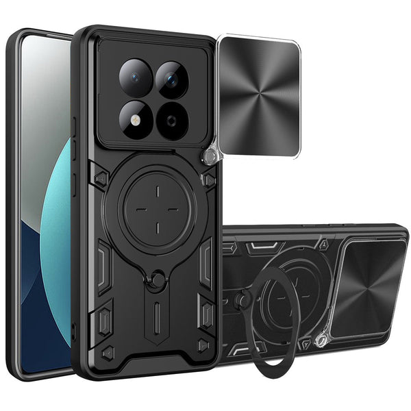 Techsuit Xiaomi Redmi Note 15 Pro 4G - Σκληρή Θήκη με Προστασία Καμερών και Δαχτυλίδι Συγκράτησης - CamGuard Pro - Black