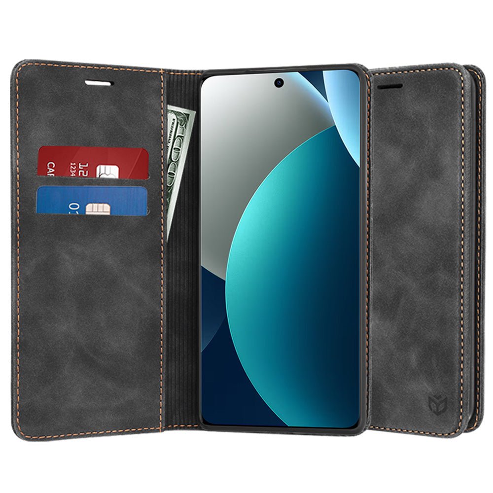 Techsuit Xiaomi Redmi Note 15 Pro 4G - Θήκη Πορτοφόλι από Δερματίνη με Stand - Confy Cover - Black