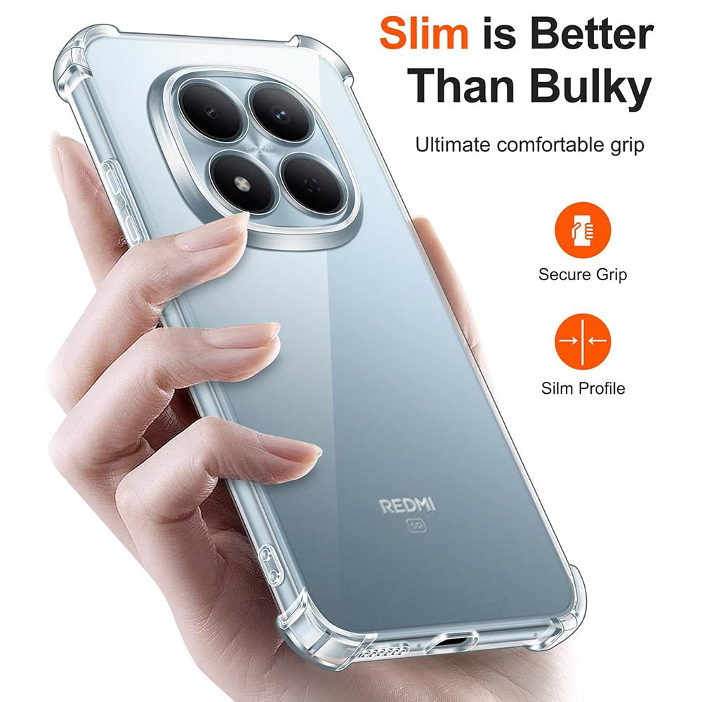Techsuit Xiaomi Redmi Note 15 Pro 4G - Θήκη Σιλικόνης με Ενισχυμένες Γωνίες - Shockproof Clear Silicone - Clear