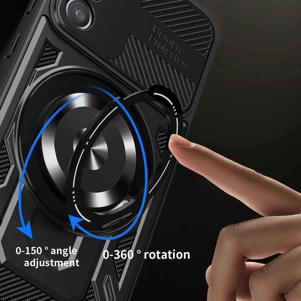 Techsuit Xiaomi Redmi Note 15 Pro 5G - Σκληρή Θήκη με Δαχτυλίδι Συγκράτησης - RuggedCam - Black
