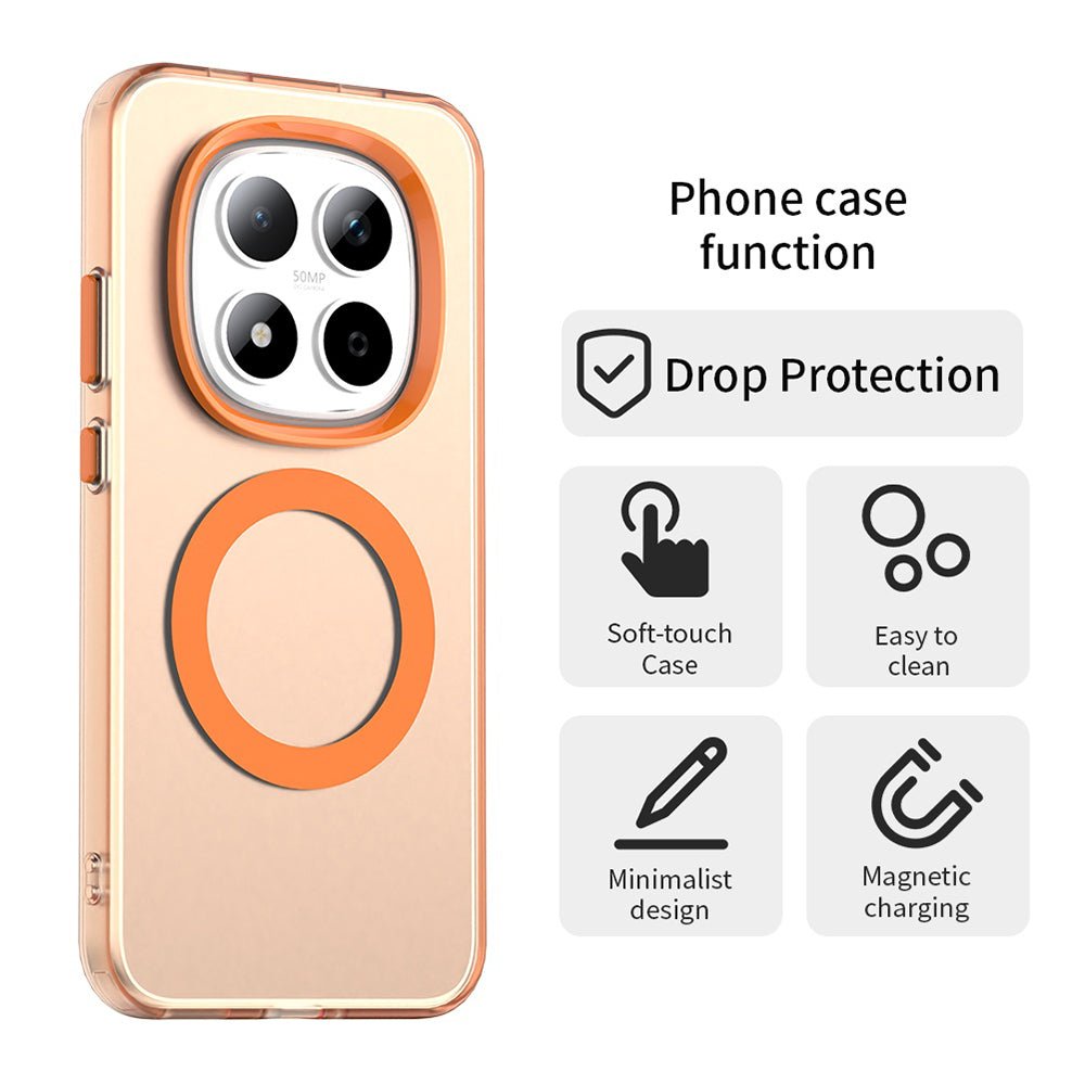 Techsuit Xiaomi Redmi Note 15 Pro 5G - Σκληρή Θήκη με Πλαίσιο Σιλικόνης και MagSafe - CandyCase MagSafe - Orange