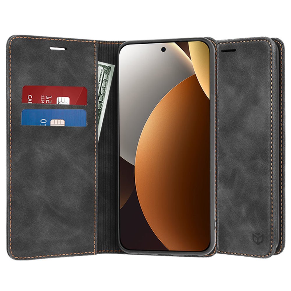 Techsuit Xiaomi Redmi Note 15 Pro 5G - Θήκη Πορτοφόλι από Δερματίνη με Stand - Confy Cover - Black