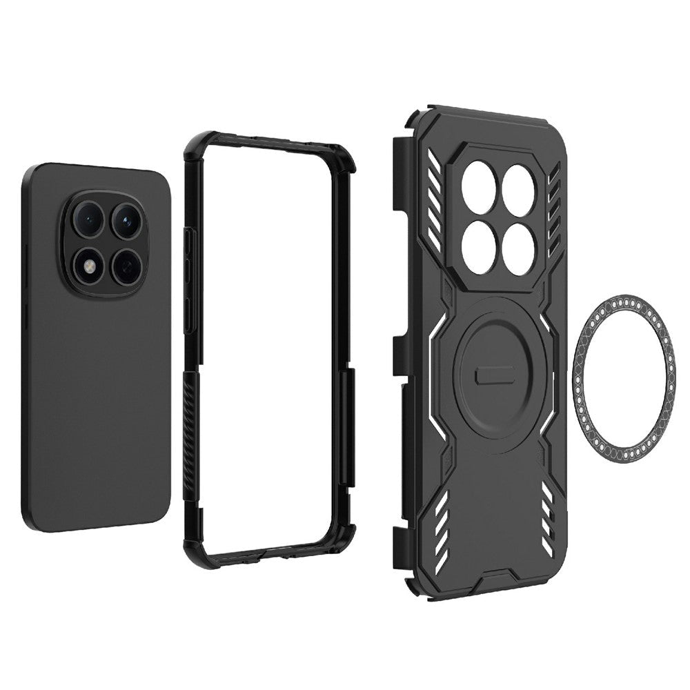 Techsuit Xiaomi Redmi Note 15 Pro Plus 5G / Poco M8 Pro 5G - Σκληρή Θήκη με Πλαίσιο Σιλικόνης και MagSafe - ArmorMag - Black
