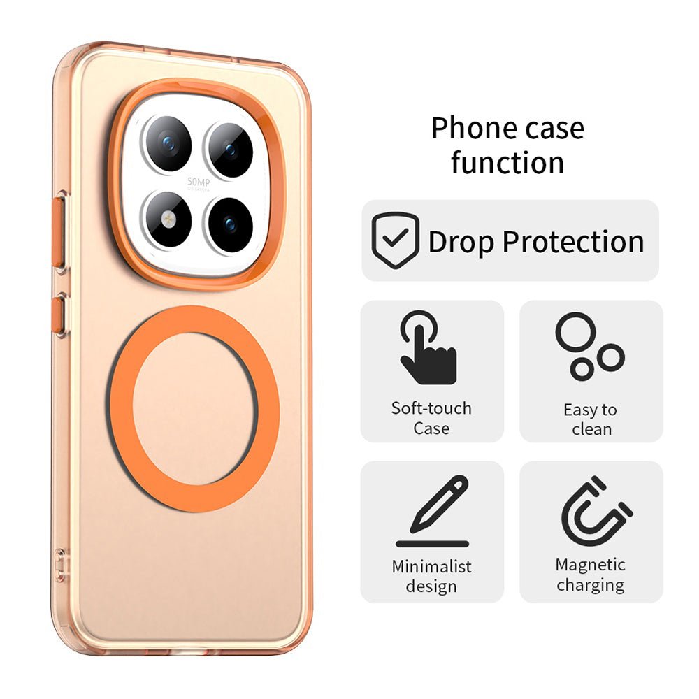 Techsuit Xiaomi Redmi Note 15 Pro Plus 5G / Poco M8 Pro 5G - Σκληρή Θήκη με Πλαίσιο Σιλικόνης και MagSafe - CandyCase MagSafe - Orange
