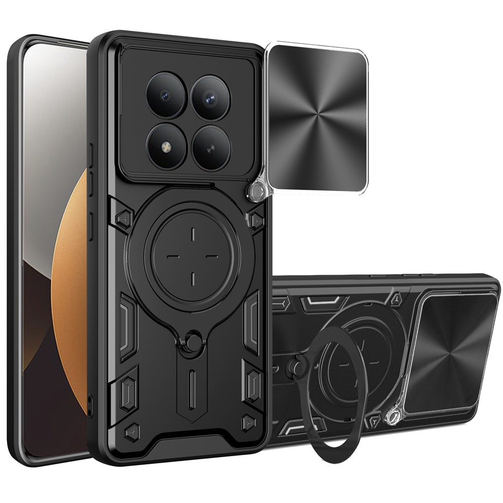 Techsuit Xiaomi Redmi Note 15 Pro Plus 5G / Poco M8 Pro 5G - Σκληρή Θήκη με Προστασία Καμερών και Δαχτυλίδι Συγκράτησης - CamGuard Pro - Black