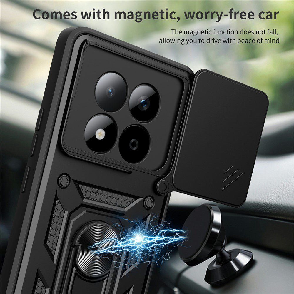 Techsuit Xiaomi Redmi Note 15 Pro Plus 5G / Poco M8 Pro 5G - Σκληρή Θήκη με Προστασία Καμερών και Δαχτυλίδι Συγκράτησης - CamShield - Black