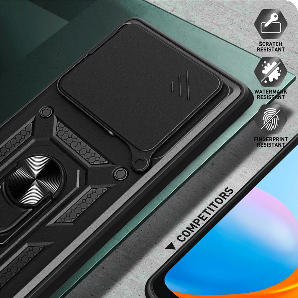 Techsuit Xiaomi Redmi Note 15 Pro Plus 5G / Poco M8 Pro 5G - Σκληρή Θήκη με Προστασία Καμερών και Δαχτυλίδι Συγκράτησης - CamShield - Black