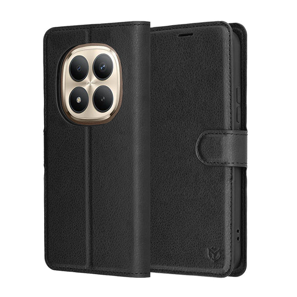 Techsuit Xiaomi Redmi Note 15 Pro Plus 5G / Poco M8 Pro 5G - Θήκη Πορτοφόλι από Δερματίνη με Stand - Leather Folio - Black