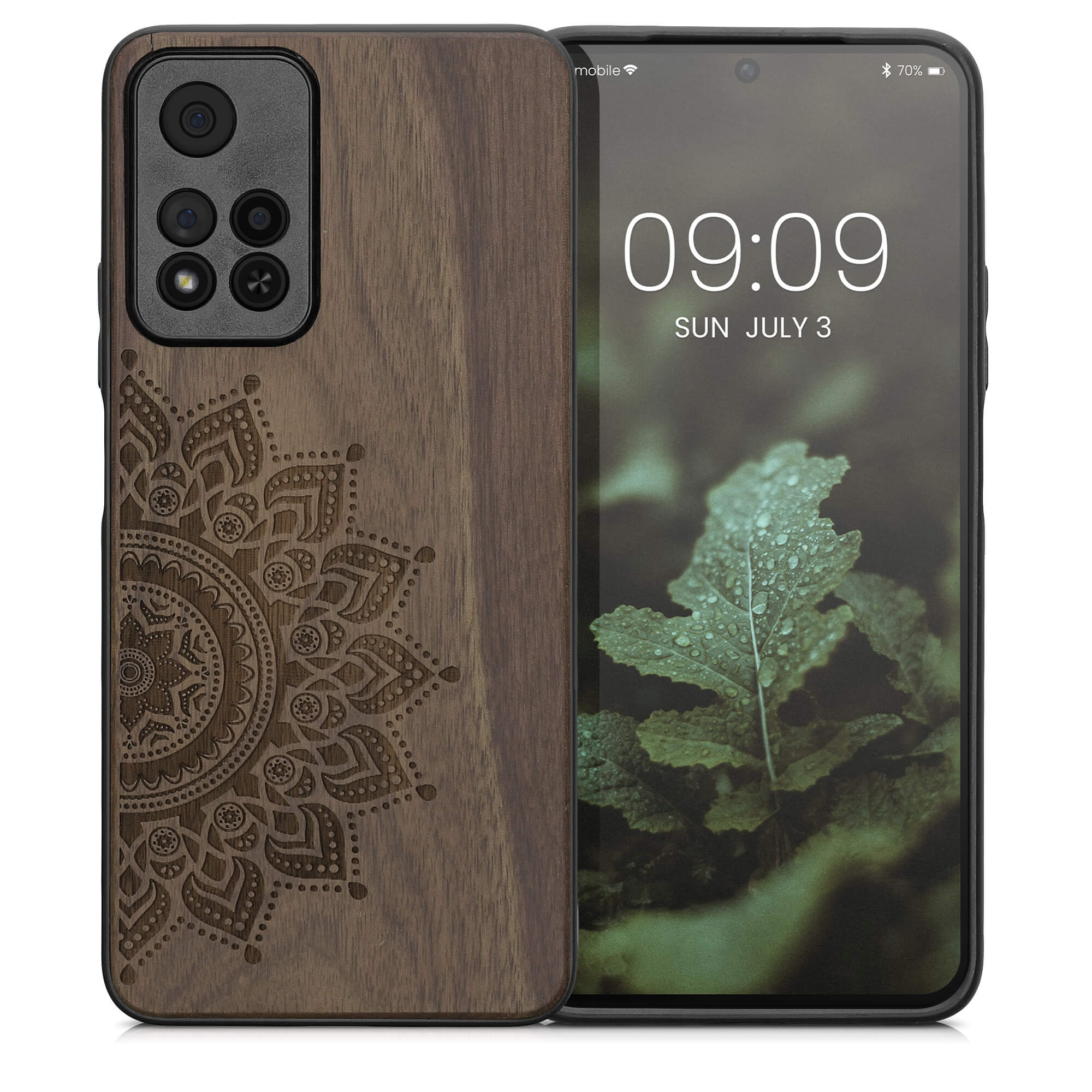 KW Xiaomi Redmi Note 11 Pro+ 5G Θήκη από Φυσικό Ξύλο - Design Rising Sun - Dark Brown - 58100.04