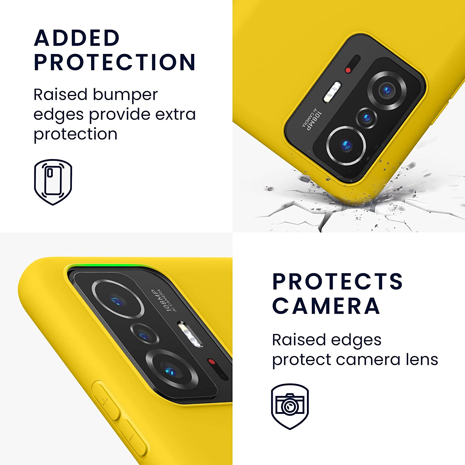 KW Xiaomi 11T / 11T Pro Θήκη Σιλικόνης TPU - Bright Yellow - 56245.165