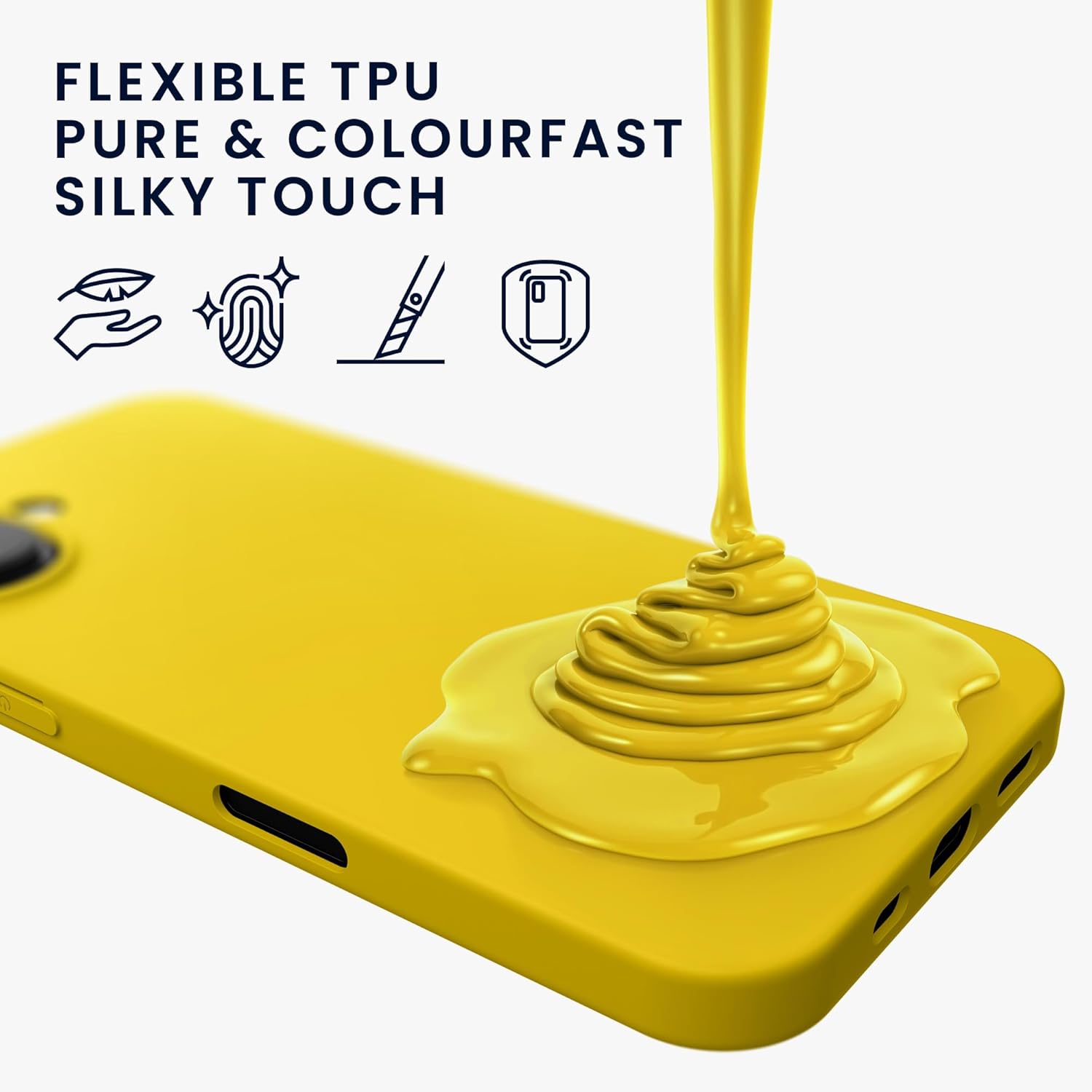 KW iPhone 16 Λεπτή Θήκη Σιλικόνης TPU - Bright Yellow