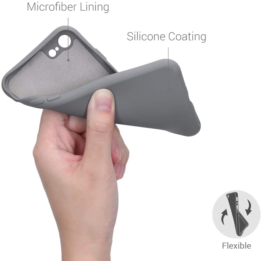 KW iPhone SE 2022 / SE 2020 / 7 / 8 Θήκη Σιλικόνης Rubberized TPU - Titanium Grey - 49979.155