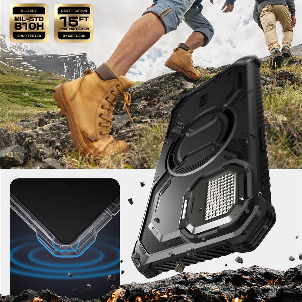 Supcase iPhone 16e Armorbox MagSafe Σκληρή Θήκη με Προστασία Οθόνης και Κάλυμμα Κάμερας / Stand - Black