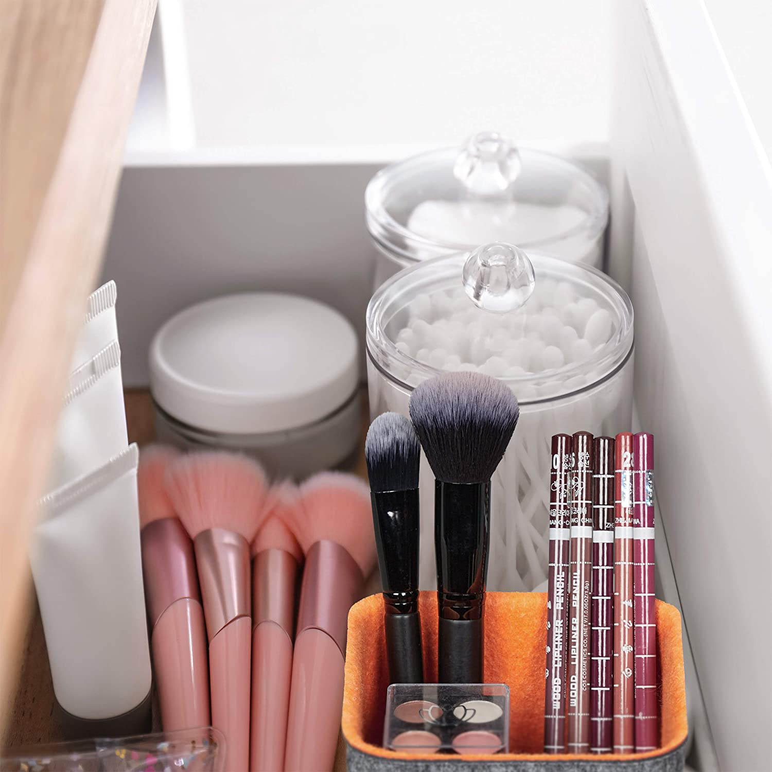 Relaxdays Σετ με 5 Κουτιά Αποθήκευσης για Συρτάρι - Grey / Orange - 4052025353728