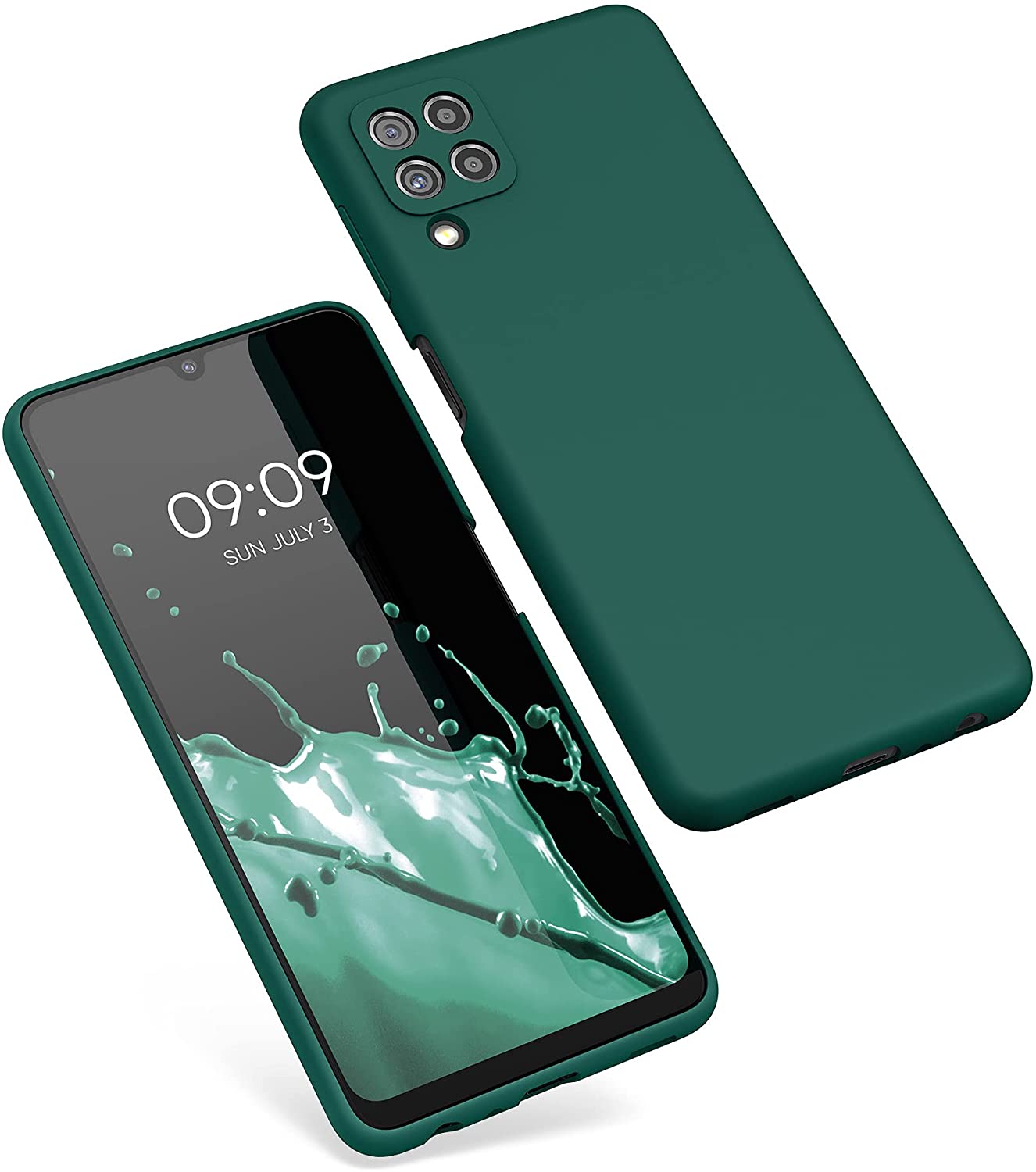 KW Samsung Galaxy A22 4G Θήκη Σιλικόνης Rubberized TPU - Turquoise Green - 55500.184