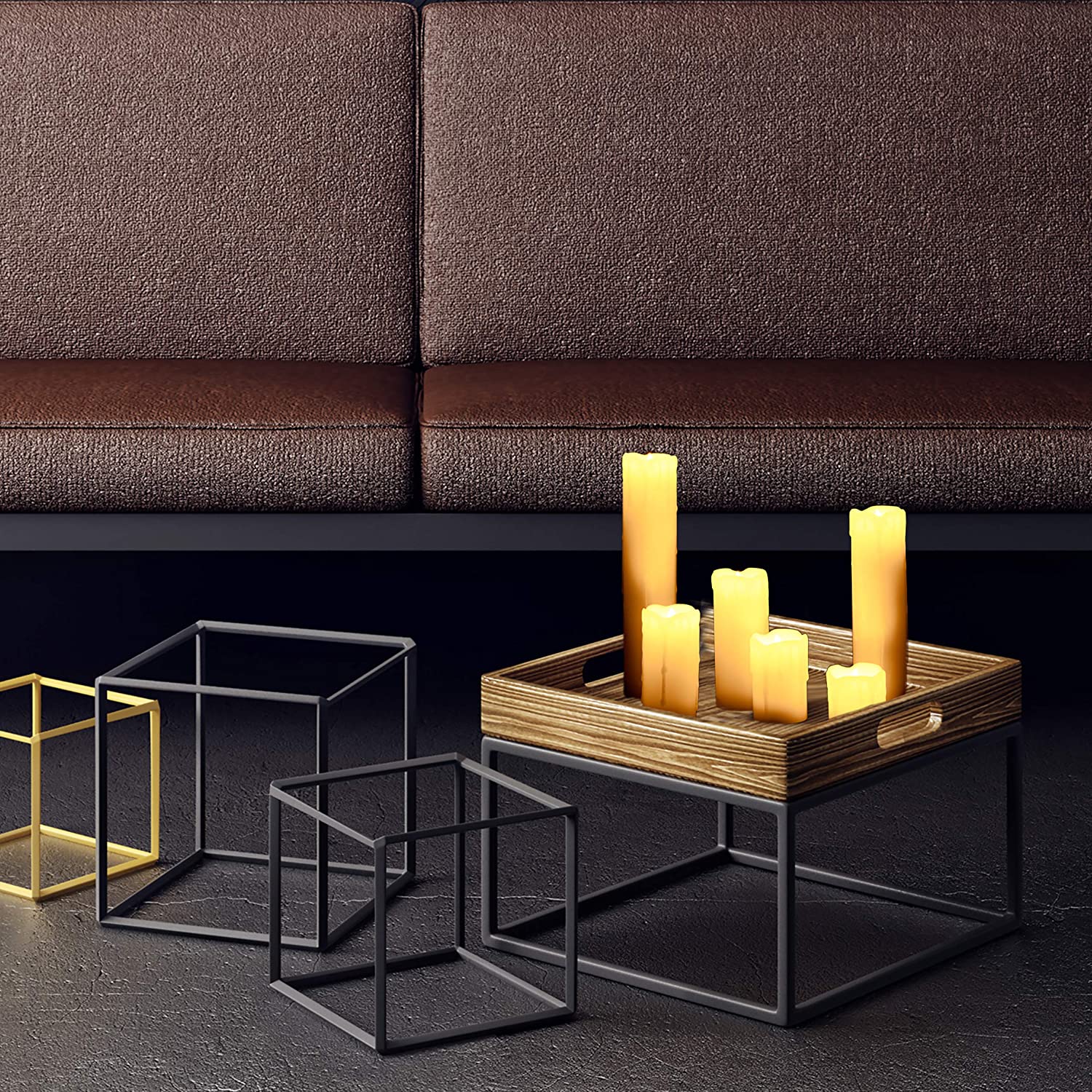 Relaxdays Σετ με 6 Κεριά με Φωτισμό Led από Φυσικό Κερί - Cream - 4052025215354