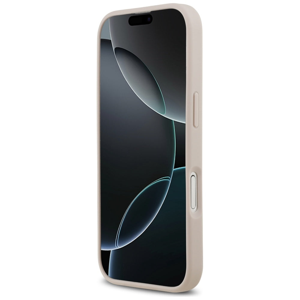 Guess iPhone 17 - 4G Circle Classic Logo MagSafe - Θήκη με Επένδυση Συνθετικού Δέρματος - Pink - GUHMP17SP4PGRSGP