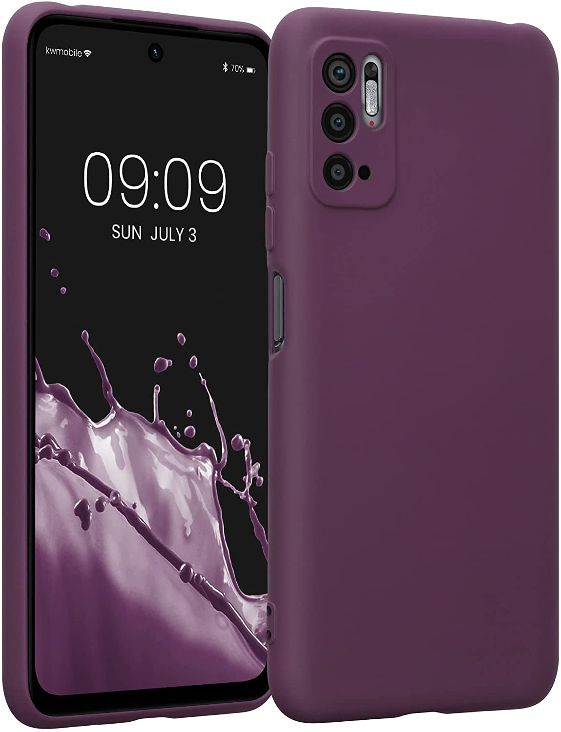 KW Xiaomi Redmi Note 10 5G / Poco M3 Pro 5G Θήκη Σιλικόνης Rubberized TPU - Bordeaux Violet - 57816.187
