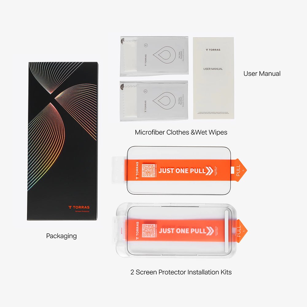 Torras iPhone 17 Pro Max - Full Screen Αντιχαρακτικό Γυαλί Οθόνης - GlassGo Install Master - Black
