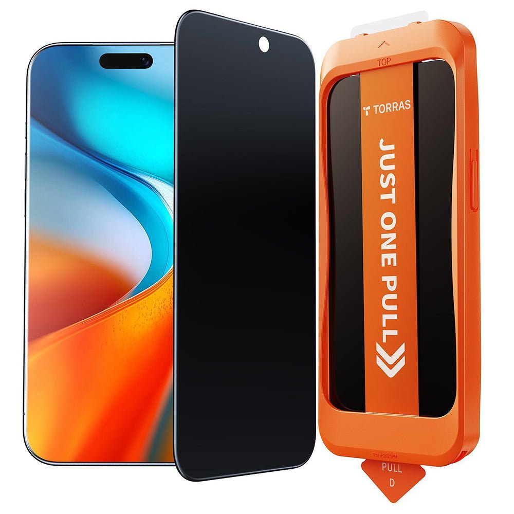 Torras iPhone 17 Pro Max - Full Screen Αντιχαρακτικό Γυαλί Οθόνης - GlassGo Install Master - Privacy