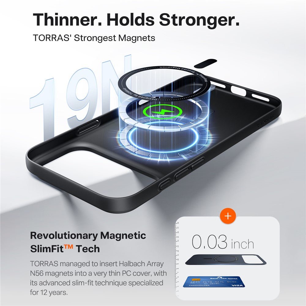 Torras iPhone 17 Pro Max - Θήκη Σιλικόνης με MagSafe - SlimFit Series - Black