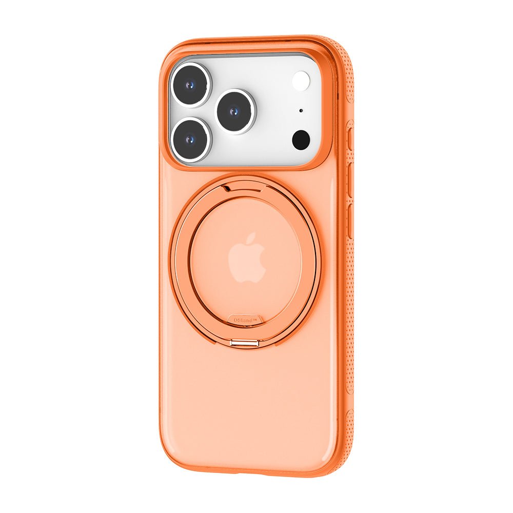 Torras iPhone 17 Pro - Σκληρή θήκη με Περιστρεφόμενο Stand / MagSafe - Ostand R Fitness Series - Orange
