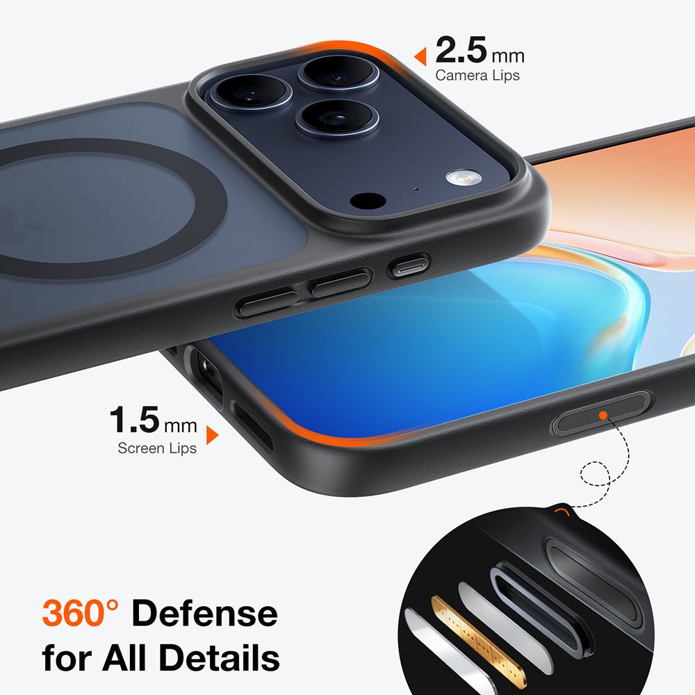 Torras iPhone 17 Pro - Σκληρή Θήκη με Πλαίσιο Σιλικόνης και MagSafe - Guardian Magnetic Series - Black
