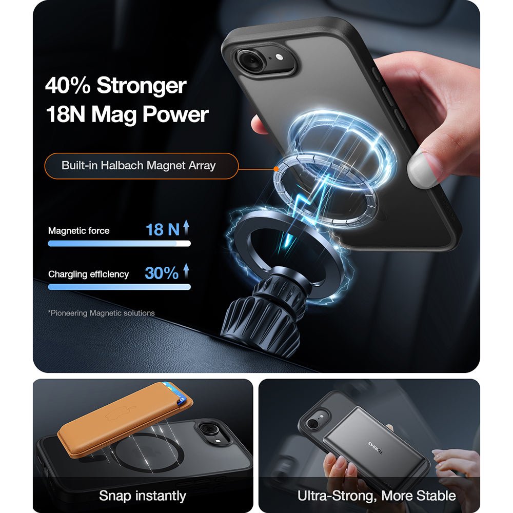 Torras iPhone 17 Pro - Σκληρή Θήκη με Πλαίσιο Σιλικόνης και MagSafe - Guardian Magnetic Series - Orange