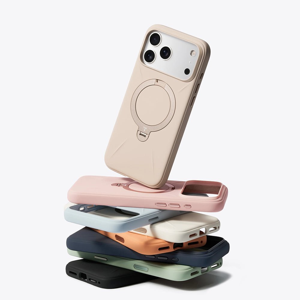 Torras iPhone 17 Pro - Θήκη Σιλικόνης με Περιστρεφόμενο Stand / MagSafe - QPRO Silicone Series - Baby Blue