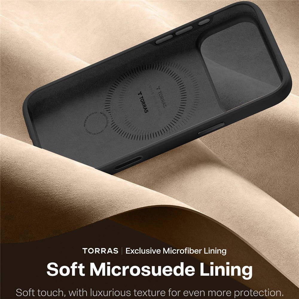 Torras iPhone 17 Pro - Θήκη Σιλικόνης με Περιστρεφόμενο Stand / MagSafe - QPRO Silicone Series - Black