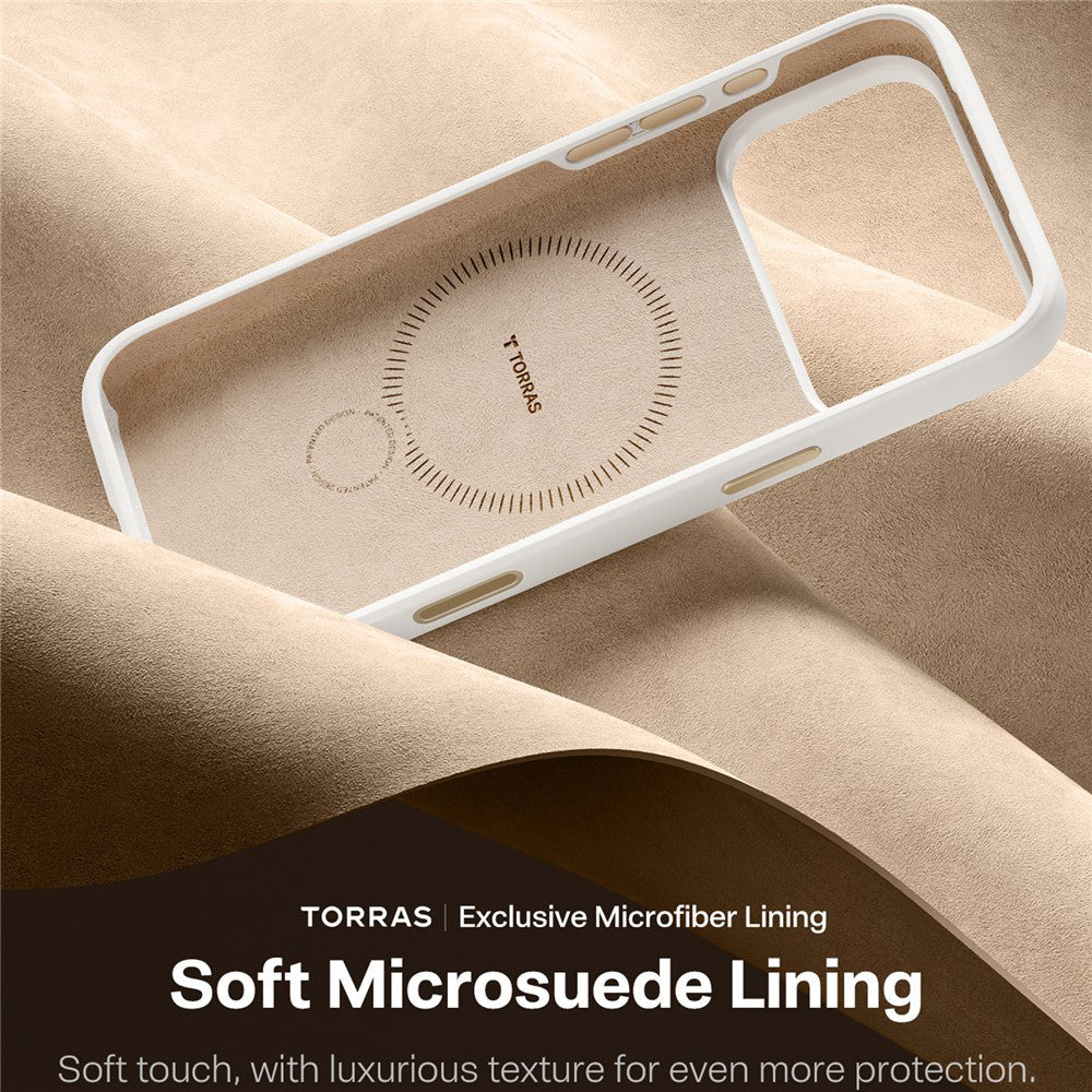 Torras iPhone 17 Pro - Θήκη Σιλικόνης με Περιστρεφόμενο Stand / MagSafe - QPRO Silicone Series - White