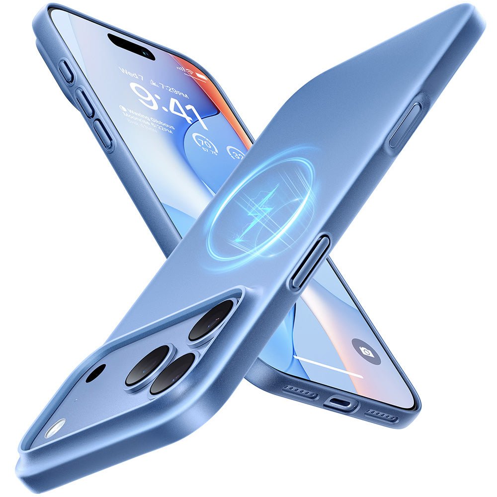 Torras iPhone 18 Pro / iPhone 17 Pro - Σκληρή Θήκη με Πλαίσιο Σιλικόνης και MagSafe - OriginFit-Mag Series - Light Blue