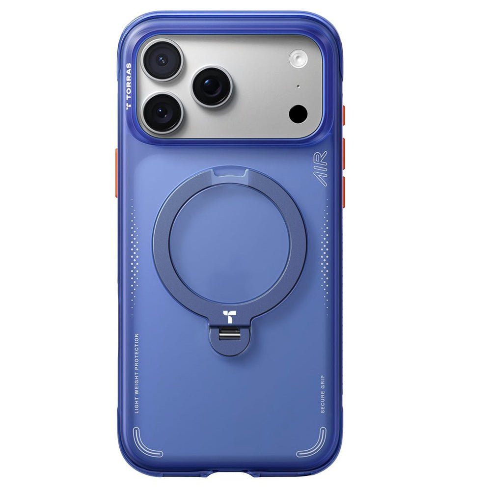 Torras iPhone 18 Pro / iPhone 17 Pro - Σκληρή θήκη με Πλαίσιο Σιλικόνης και MagSafe / Stand - Ostand Q3 Air Series - Artic Blue