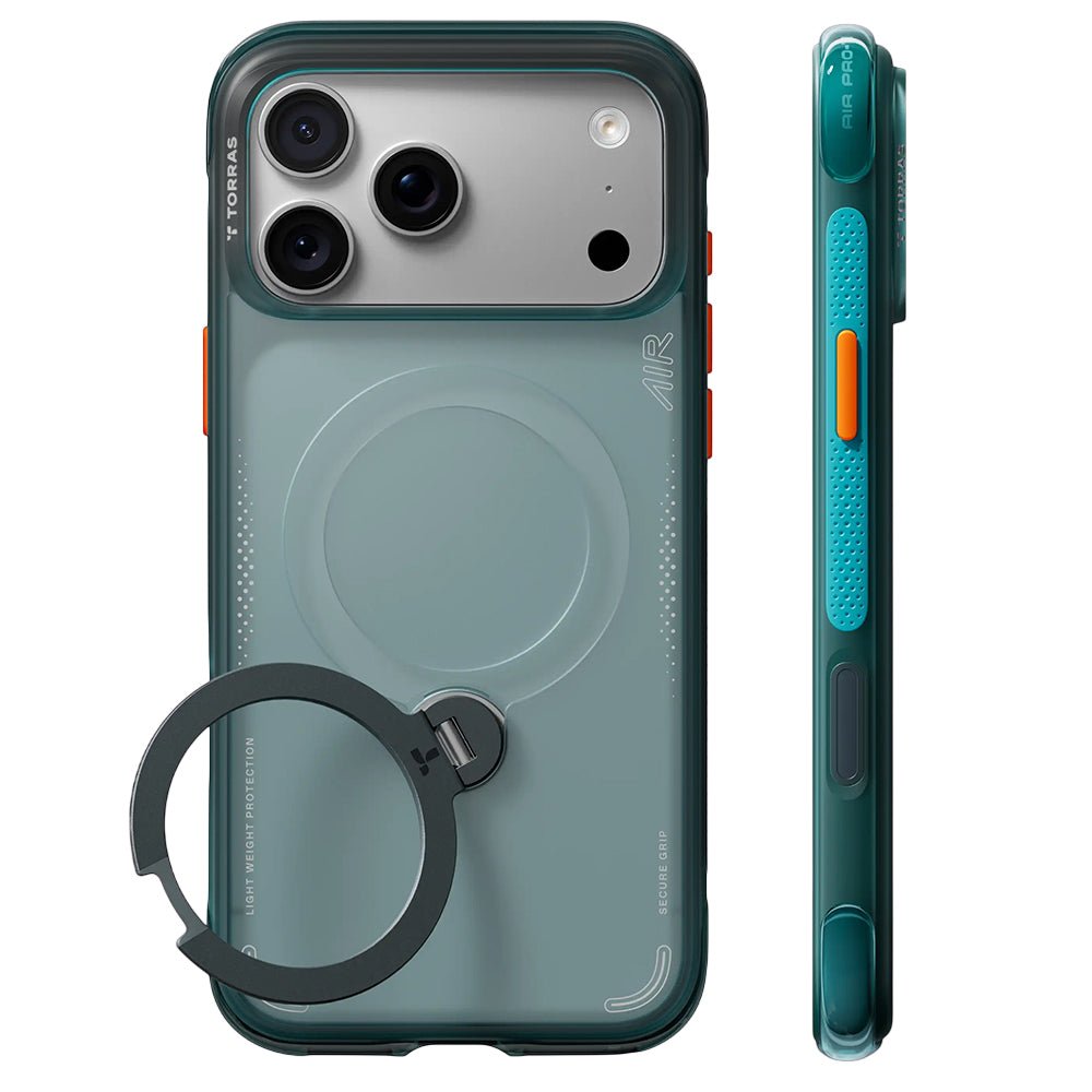 Torras iPhone 18 Pro / iPhone 17 Pro - Σκληρή θήκη με Πλαίσιο Σιλικόνης και MagSafe / Stand - Ostand Q3 Air Series - Glacier Sprint