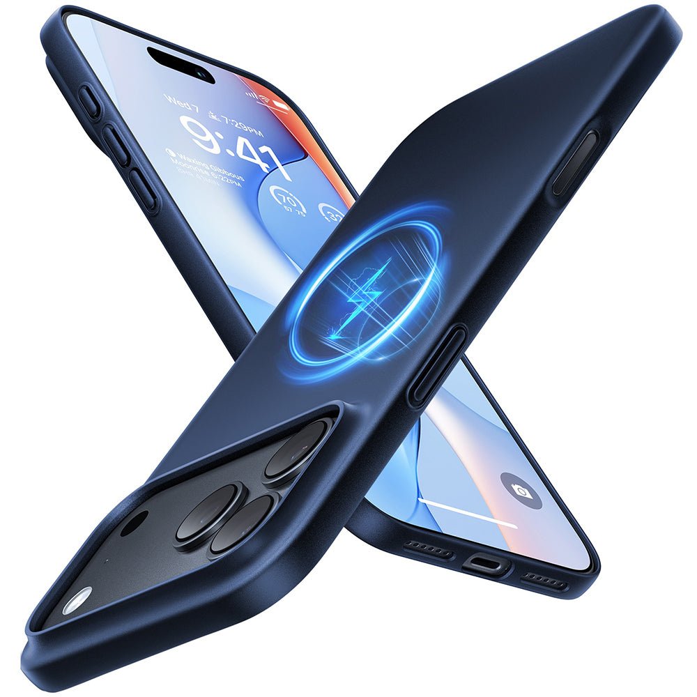Torras iPhone 18 Pro Max / iPhone 17 Pro Max - Σκληρή Θήκη με Πλαίσιο Σιλικόνης και MagSafe - OriginFit-Mag Series - Deep Blue