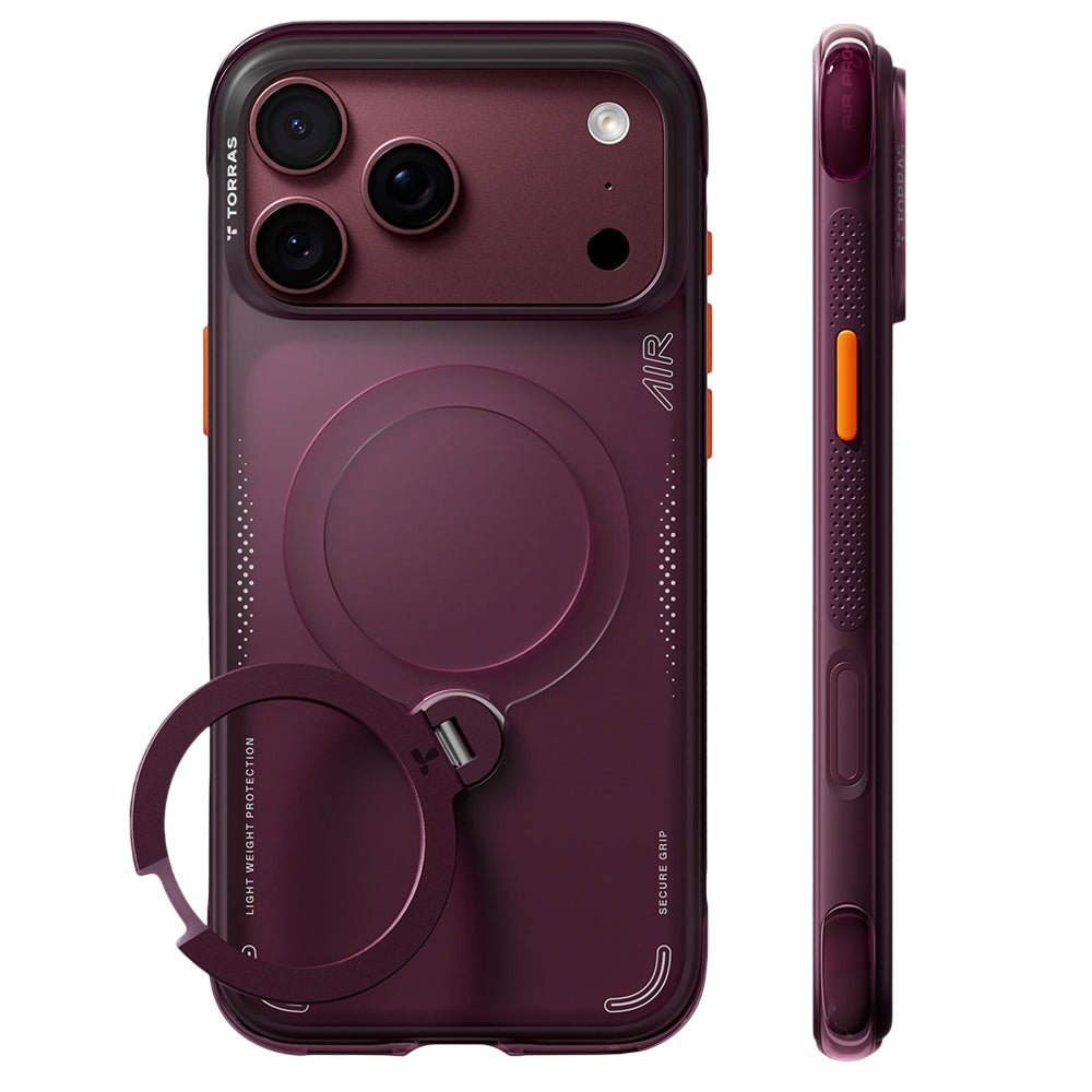 Torras iPhone 18 Pro Max / iPhone 17 Pro Max - Σκληρή θήκη με Πλαίσιο Σιλικόνης και MagSafe / Stand - Ostand Q3 Air Series - Cosmic Purple