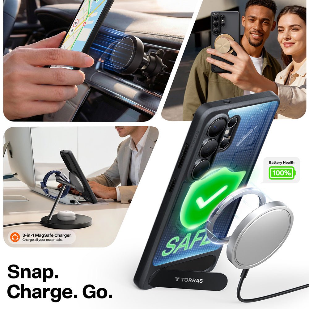 Torras Samsung Galaxy S26 Ultra - Σκληρή θήκη με MagSafe και Stand - Pstand - Clear