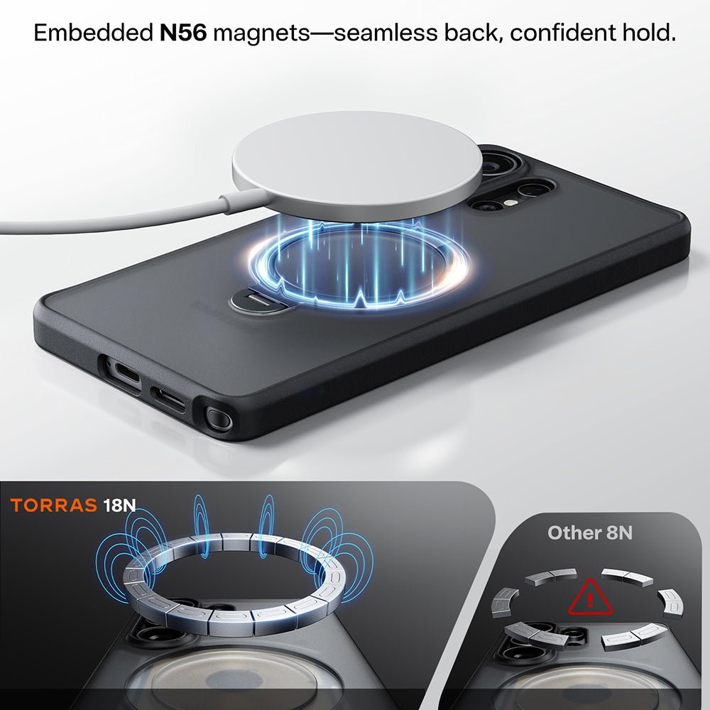 Torras Samsung Galaxy S26 Ultra - Σκληρή θήκη με Περιστρεφόμενο Stand / MagSafe - Ostand Spin Series - Black