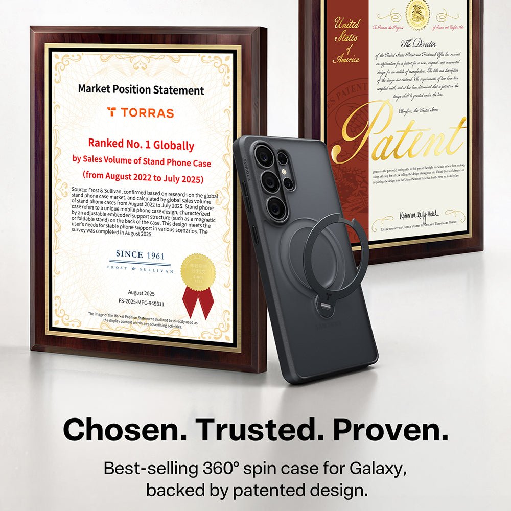 Torras Samsung Galaxy S26 Ultra - Σκληρή θήκη με Περιστρεφόμενο Stand / MagSafe - Ostand Spin Series - Black