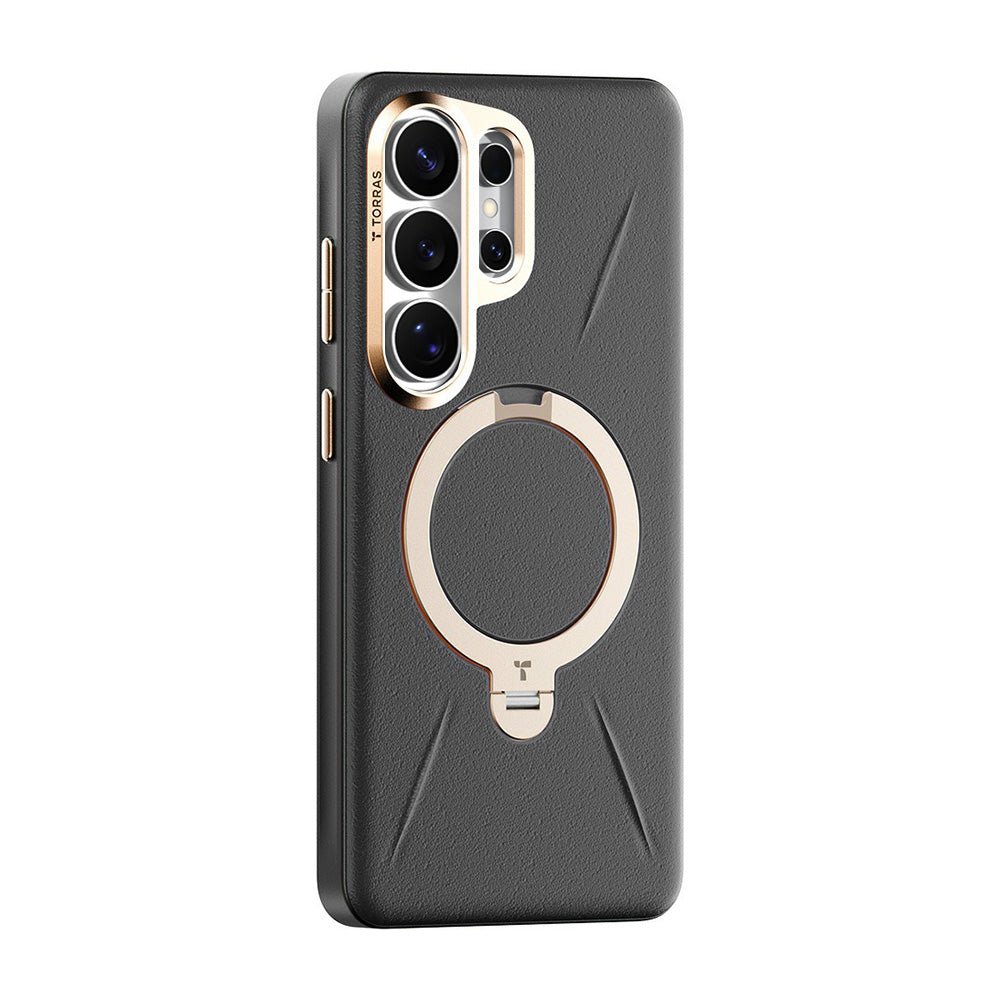 Torras Samsung Galaxy S26 Ultra - Σκληρή θήκη με Περιστρεφόμενο Stand / MagSafe - QPRO Leather Series - Black