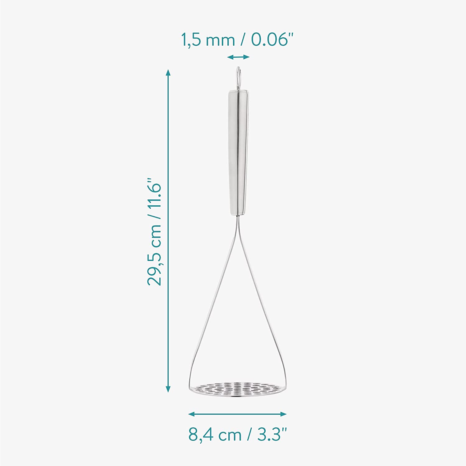 Navaris Πρέσα Πατάτας από Ανοξείδωτο Ατσάλι - Silver - 58087.01