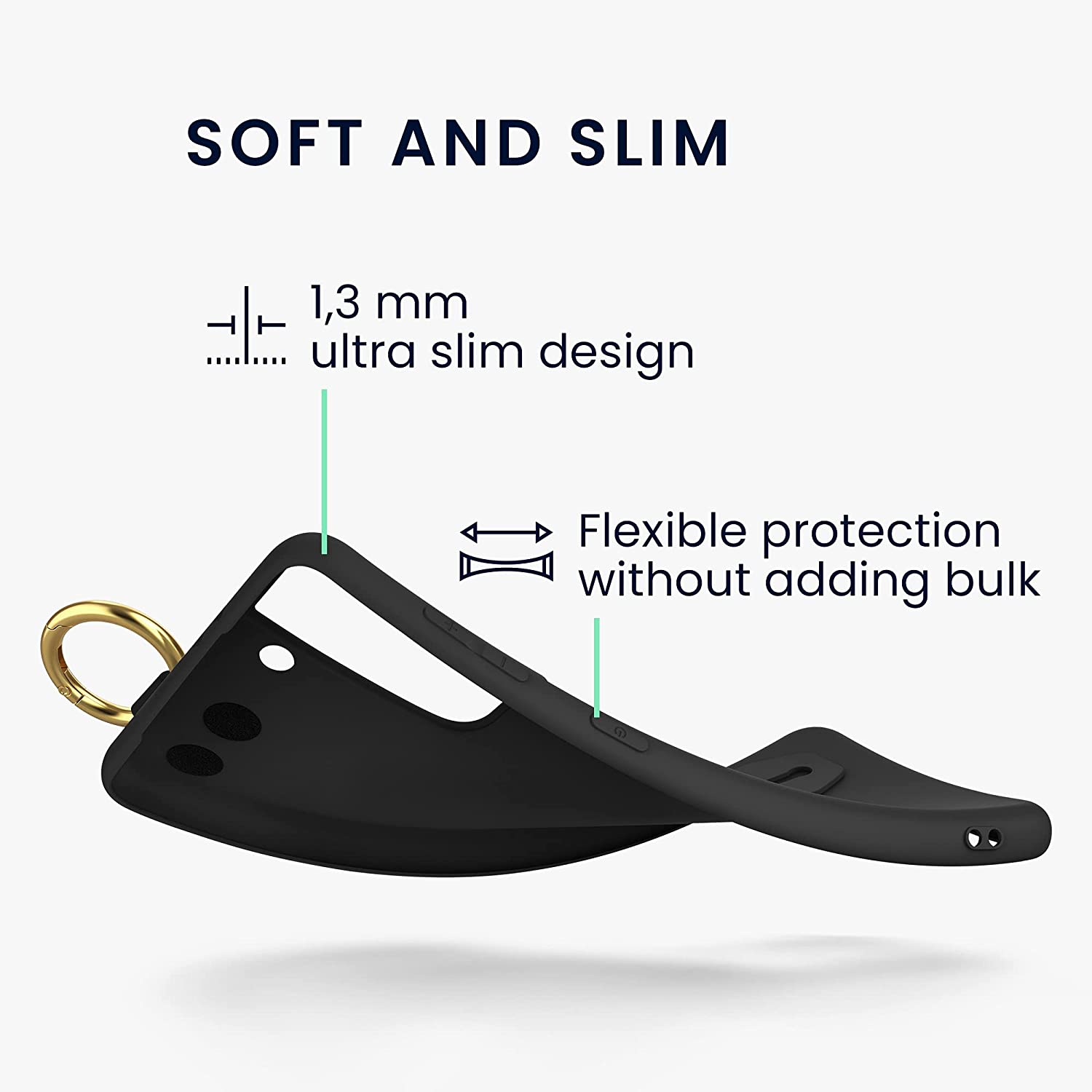 KW Samsung Galaxy S21 Θήκη Σιλικόνης TPU με Λουράκι και Finger Holder - Black - 54869.01