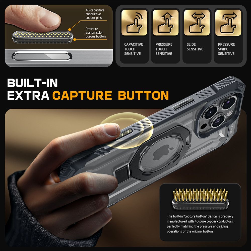 Supcase iPhone 16 Pro Max UB Grip Mag Σκληρή Θήκη με MagSafe και Stand - Grey