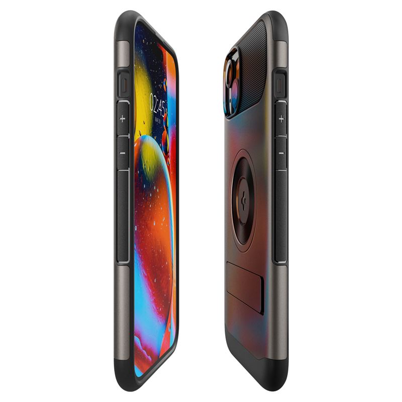 Spigen iPhone 15 Plus Slim Armor Mag Σκληρή Θήκη με Stand και MagSafe - Gunmetal