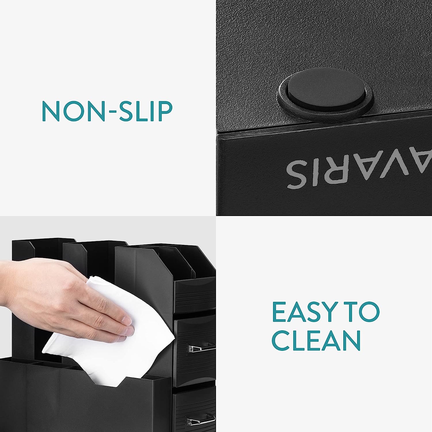 Navaris Σετ με Συρτάρι / Βάση για 48 Κάψουλες και Αξεσουάρ για Οργάνωση και Αποθήκευση Αναλώσιμων Καφέ και Τσάι - Black - 60824.01