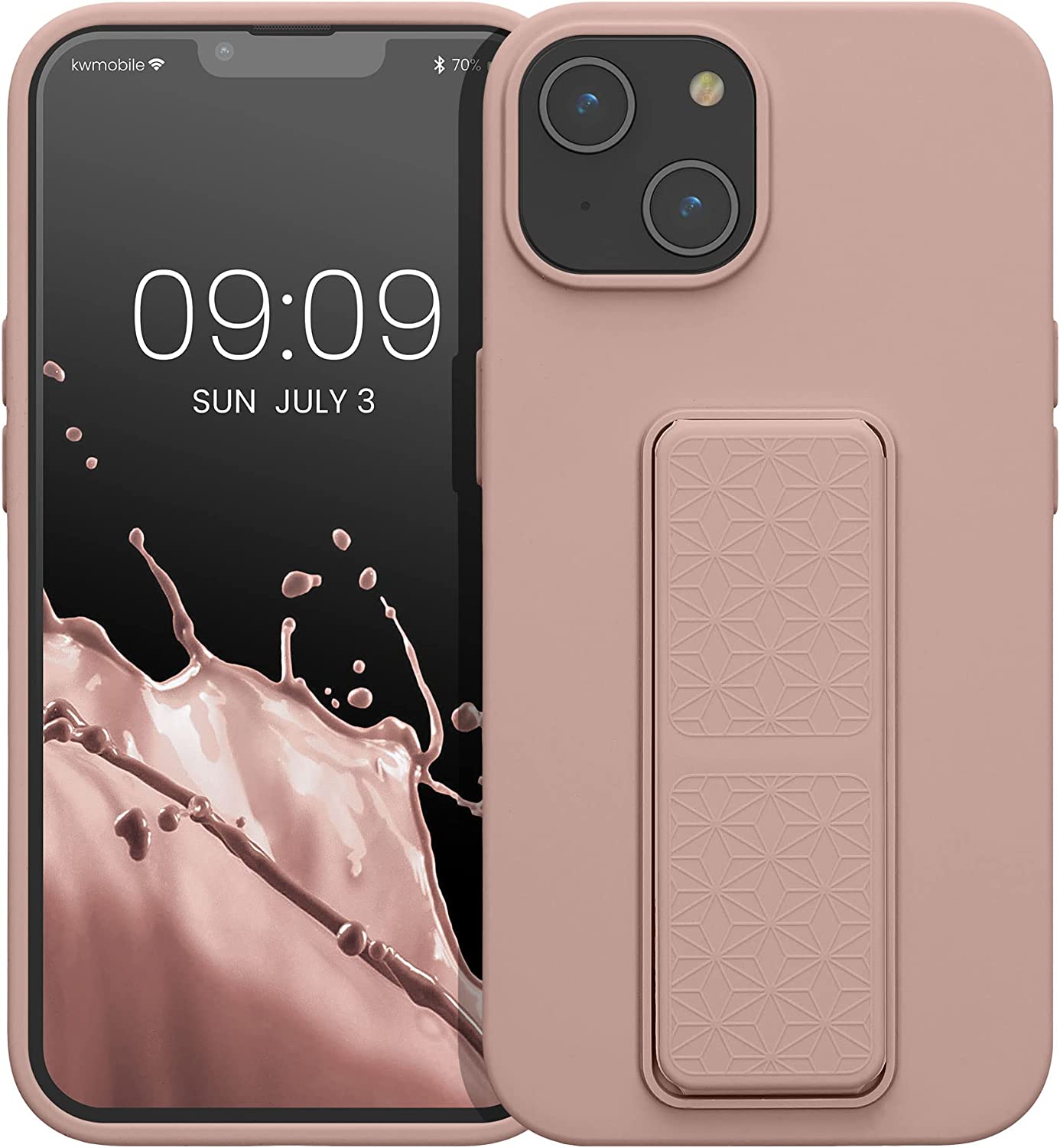 KW iPhone 14 Θήκη Σιλικόνης TPU με Finger Holder - Dusky Pink - 60410.10