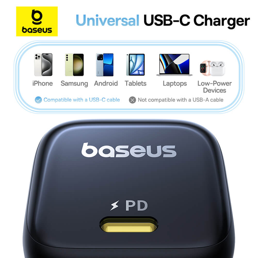 Baseus PicoGo Οικιακός Φορτιστής Γρήγορης Φόρτισης 45W με Θύρα Type - C - Cosmic Black